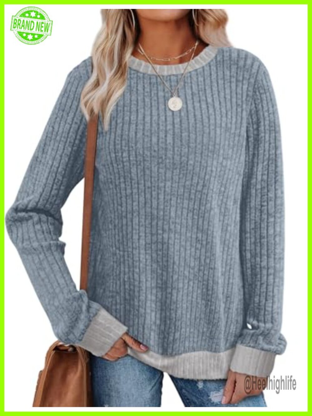 Sampeel Womens Lightweight Tunic Sweater Long Sleeve Loose Fit Crewneck Top